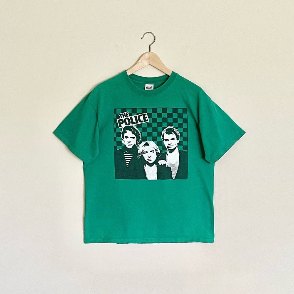 The Police Band 2007 Tour Sting Graphic Green Concert T Shirt Adult Large